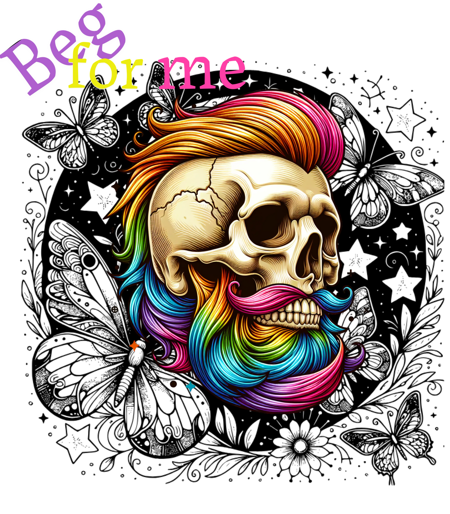 Beg Bearded Skull T-Shirt - Literary Fantasy