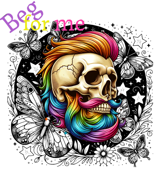 Beg Bearded Skull T-Shirt - Literary Fantasy